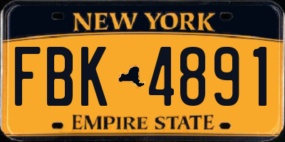 NY license plate FBK4891