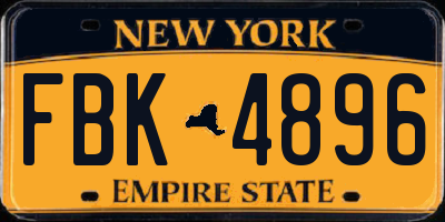 NY license plate FBK4896
