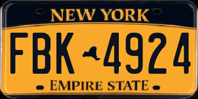 NY license plate FBK4924
