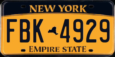 NY license plate FBK4929