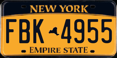 NY license plate FBK4955