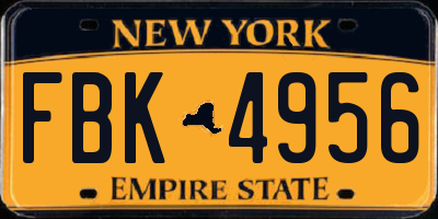 NY license plate FBK4956