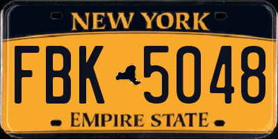 NY license plate FBK5048