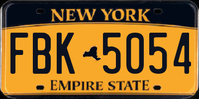 NY license plate FBK5054