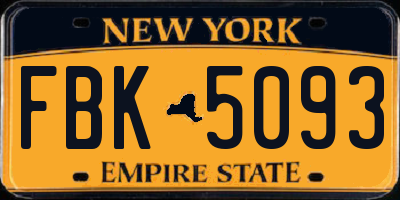 NY license plate FBK5093