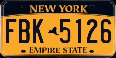 NY license plate FBK5126