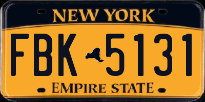 NY license plate FBK5131
