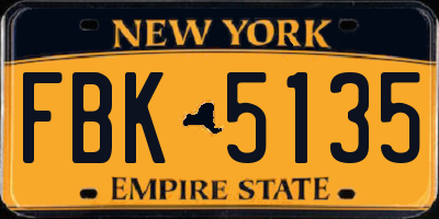 NY license plate FBK5135