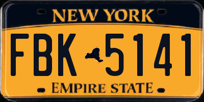 NY license plate FBK5141
