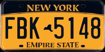 NY license plate FBK5148