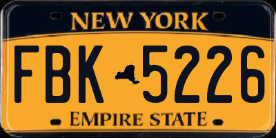 NY license plate FBK5226