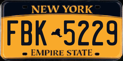 NY license plate FBK5229