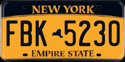NY license plate FBK5230