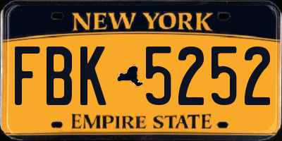 NY license plate FBK5252