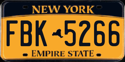 NY license plate FBK5266