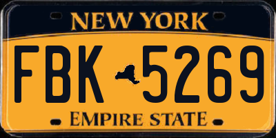 NY license plate FBK5269