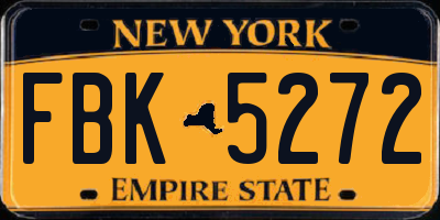 NY license plate FBK5272