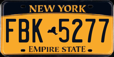NY license plate FBK5277