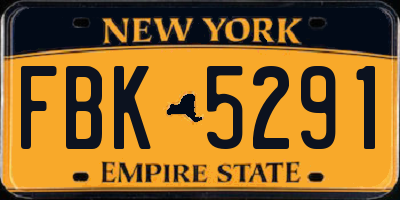 NY license plate FBK5291