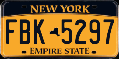 NY license plate FBK5297