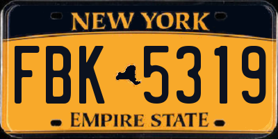 NY license plate FBK5319
