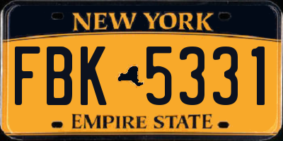 NY license plate FBK5331