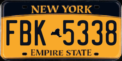NY license plate FBK5338