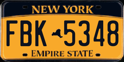 NY license plate FBK5348