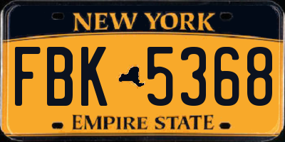 NY license plate FBK5368