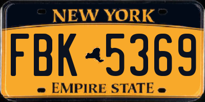 NY license plate FBK5369