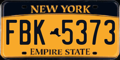 NY license plate FBK5373