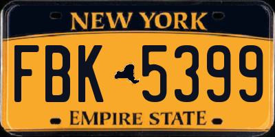 NY license plate FBK5399