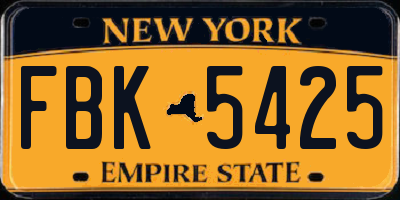 NY license plate FBK5425