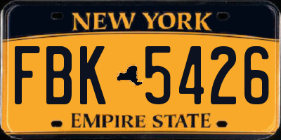 NY license plate FBK5426