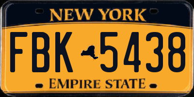 NY license plate FBK5438