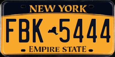 NY license plate FBK5444