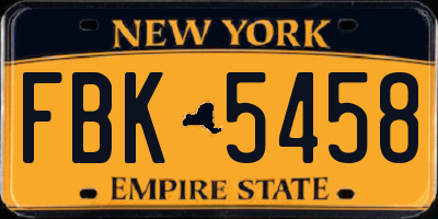 NY license plate FBK5458