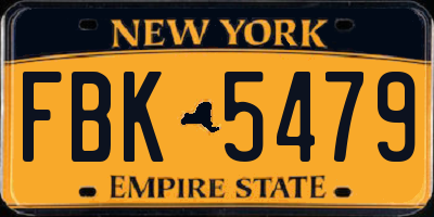 NY license plate FBK5479