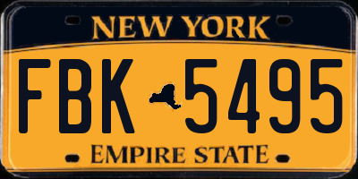 NY license plate FBK5495