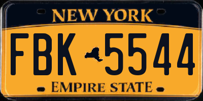 NY license plate FBK5544