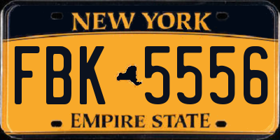 NY license plate FBK5556