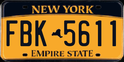 NY license plate FBK5611