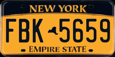 NY license plate FBK5659
