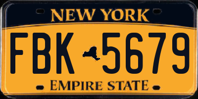 NY license plate FBK5679
