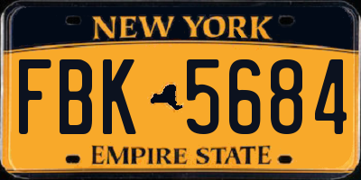NY license plate FBK5684