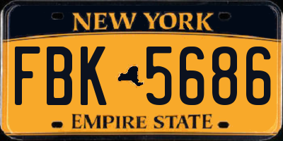 NY license plate FBK5686