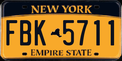 NY license plate FBK5711
