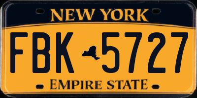 NY license plate FBK5727