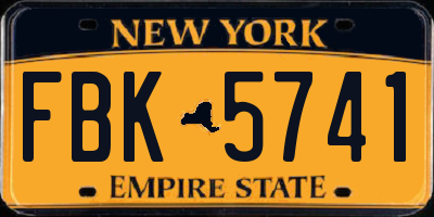 NY license plate FBK5741