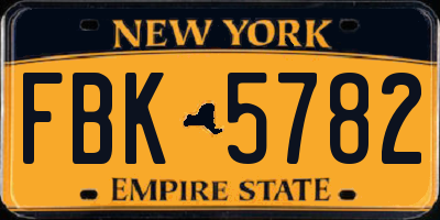 NY license plate FBK5782